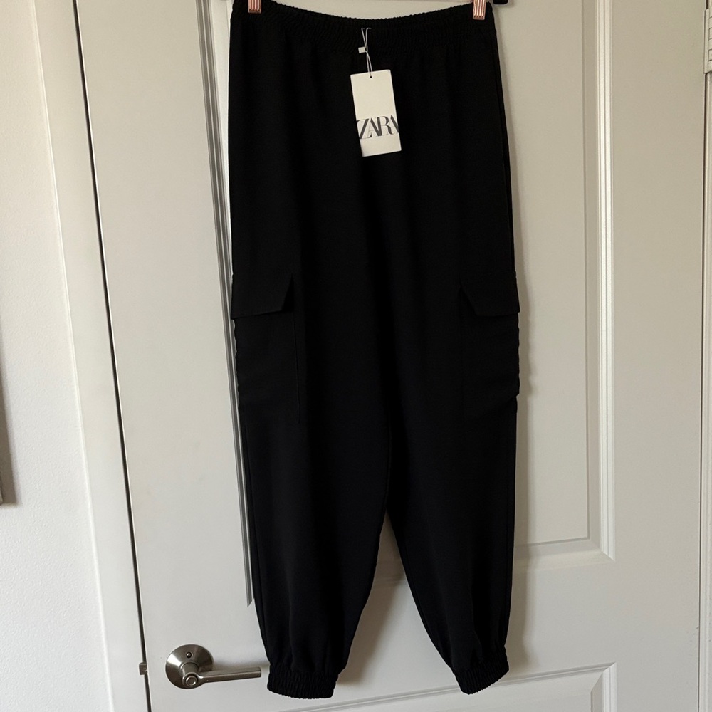 Zara Black Cargo Joggers